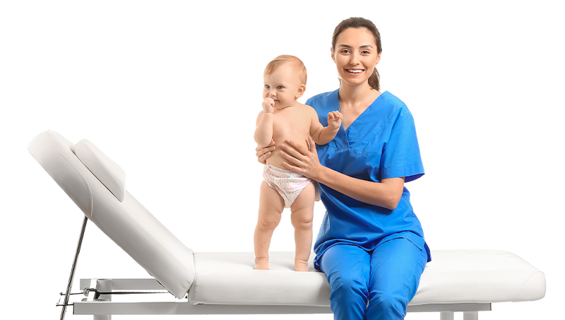 baby getting their first chiropractic adjustment in San Clemente